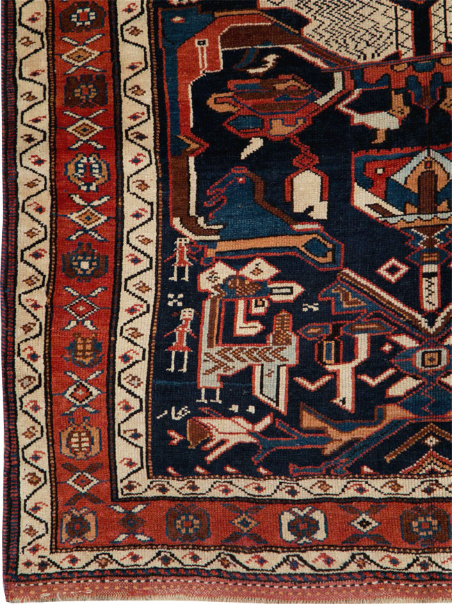 Antique Persian Kurd Pictorial Gallery Rug, No.27293 - Galerie Shabab