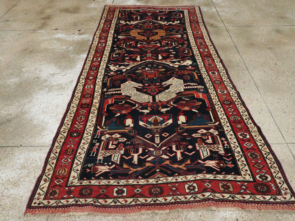 Antique Persian Kurd Pictorial Gallery Rug, No.27293 - Galerie Shabab