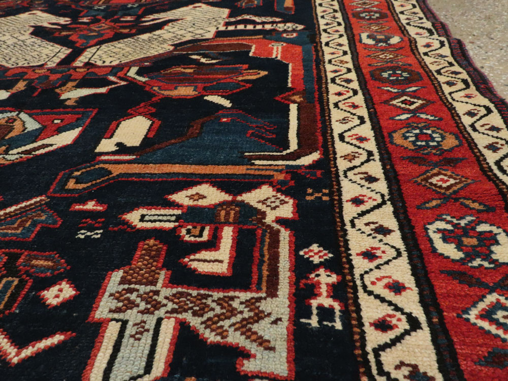 Antique Persian Kurd Pictorial Gallery Rug, No.27293 - Galerie Shabab