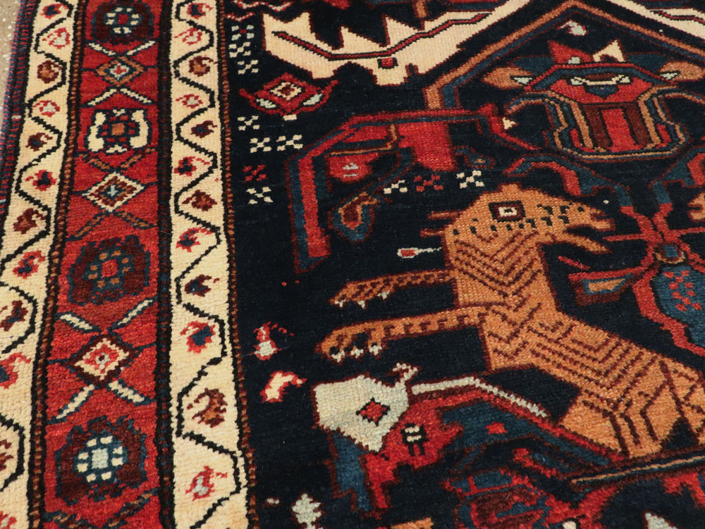 Antique Persian Kurd Pictorial Gallery Rug, No.27293 - Galerie Shabab