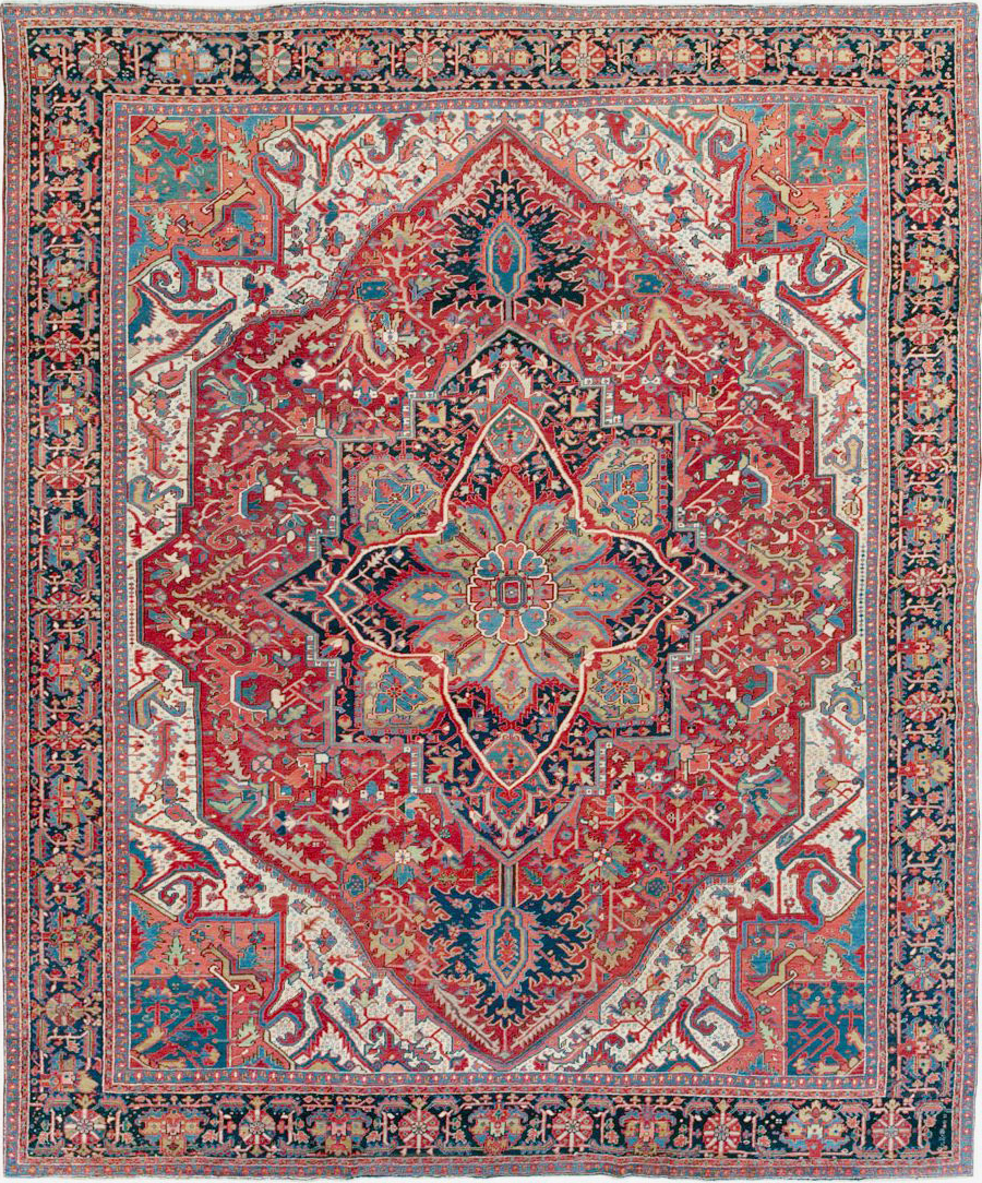 Antique Persian Heriz Carpet, No.27299 - Galerie Shabab
