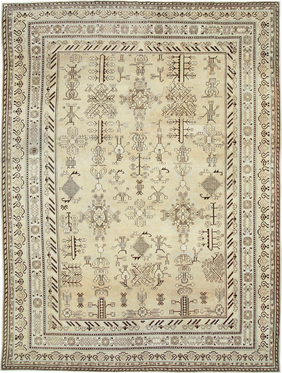 Antique East Turkestan Khotan Room Size Carpet, No.27303 - Galerie Shabab