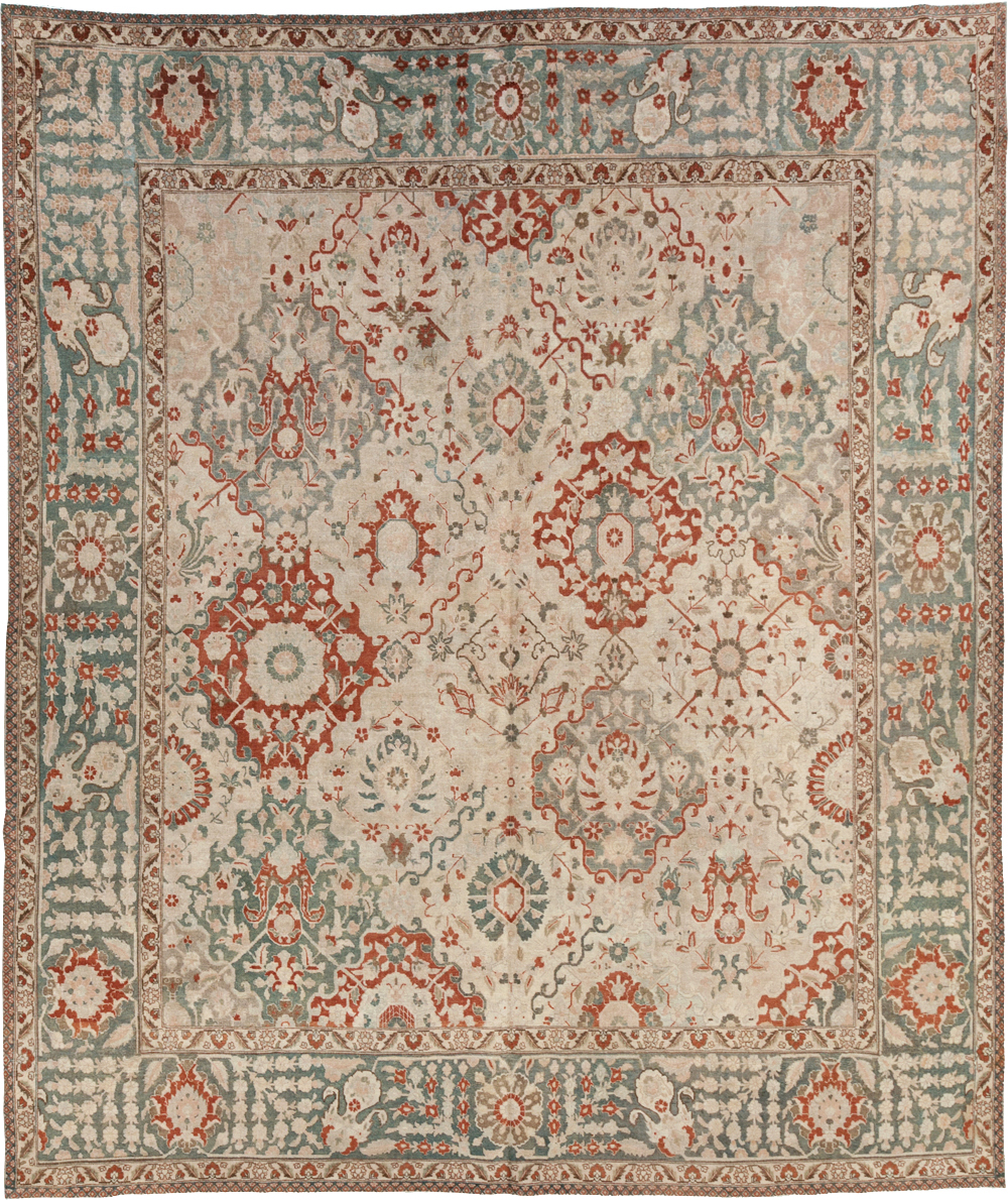 Vintage Persian Tabriz Room Size Carpet, No.27316 - Galerie Shabab