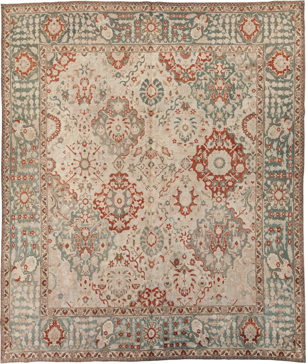Vintage Persian Tabriz Room Size Carpet, No.27316 - Galerie Shabab