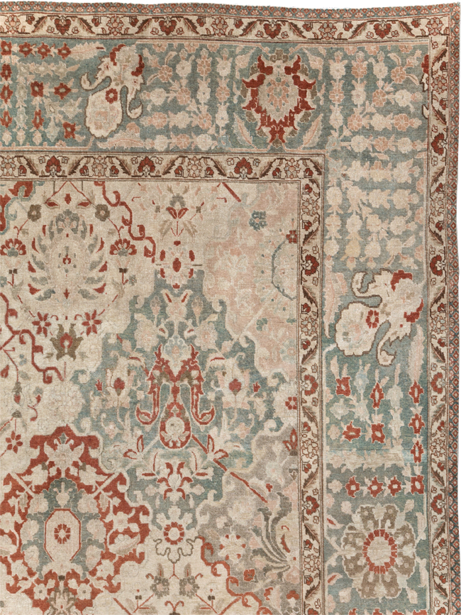 Vintage Persian Tabriz Room Size Carpet, No.27316 - Galerie Shabab