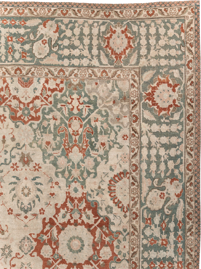 Vintage Persian Tabriz Room Size Carpet, No.27316 - Galerie Shabab