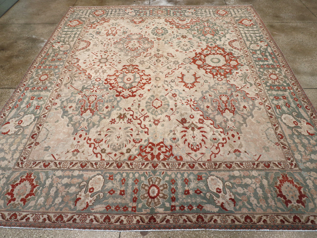 Vintage Persian Tabriz Room Size Carpet, No.27316 - Galerie Shabab