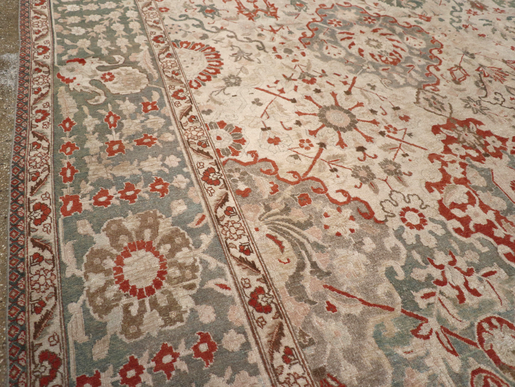 Vintage Persian Tabriz Room Size Carpet, No.27316 - Galerie Shabab