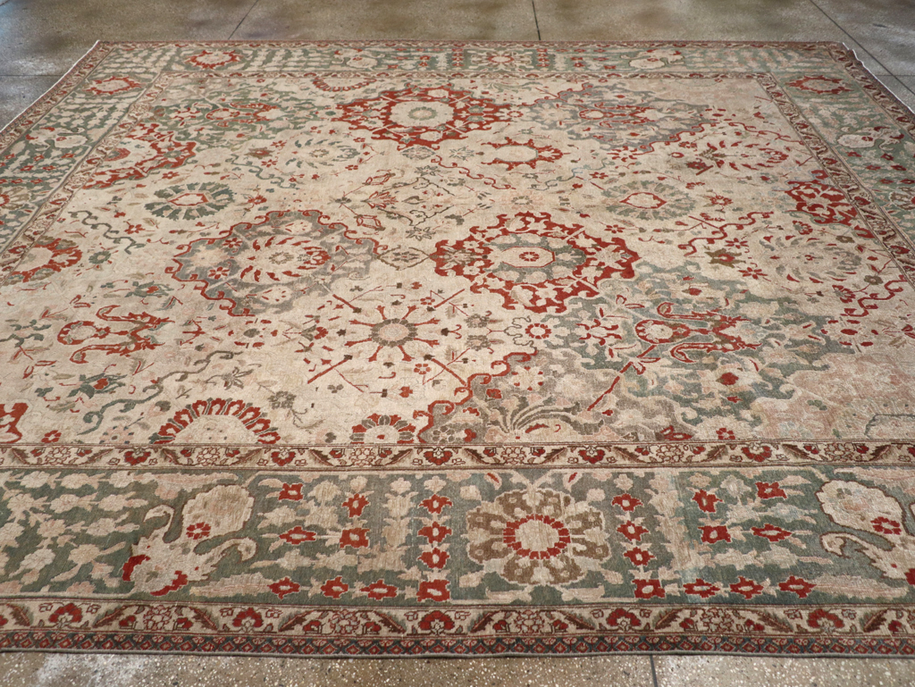 Vintage Persian Tabriz Room Size Carpet, No.27316 - Galerie Shabab