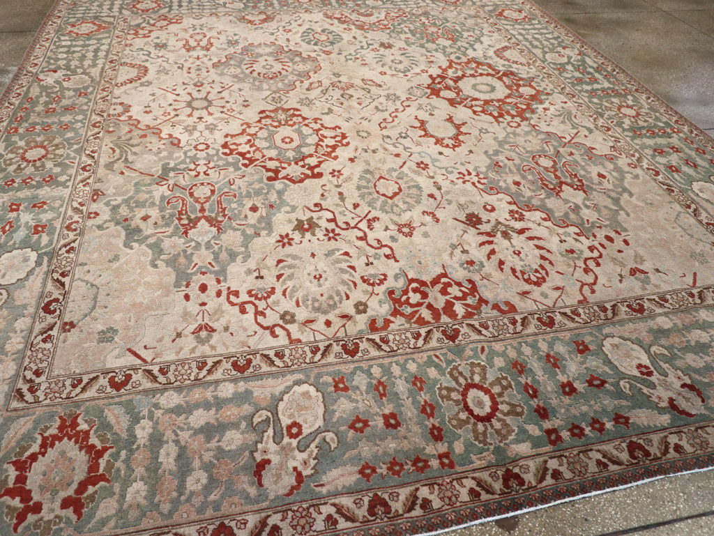 Vintage Persian Tabriz Room Size Carpet, No.27316 - Galerie Shabab