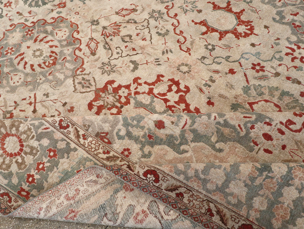 Vintage Persian Tabriz Room Size Carpet, No.27316 - Galerie Shabab