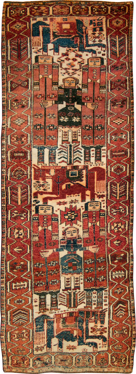 Vintage Persian Bakhtiari Pictorial Rug, No.27318 - Galerie Shabab