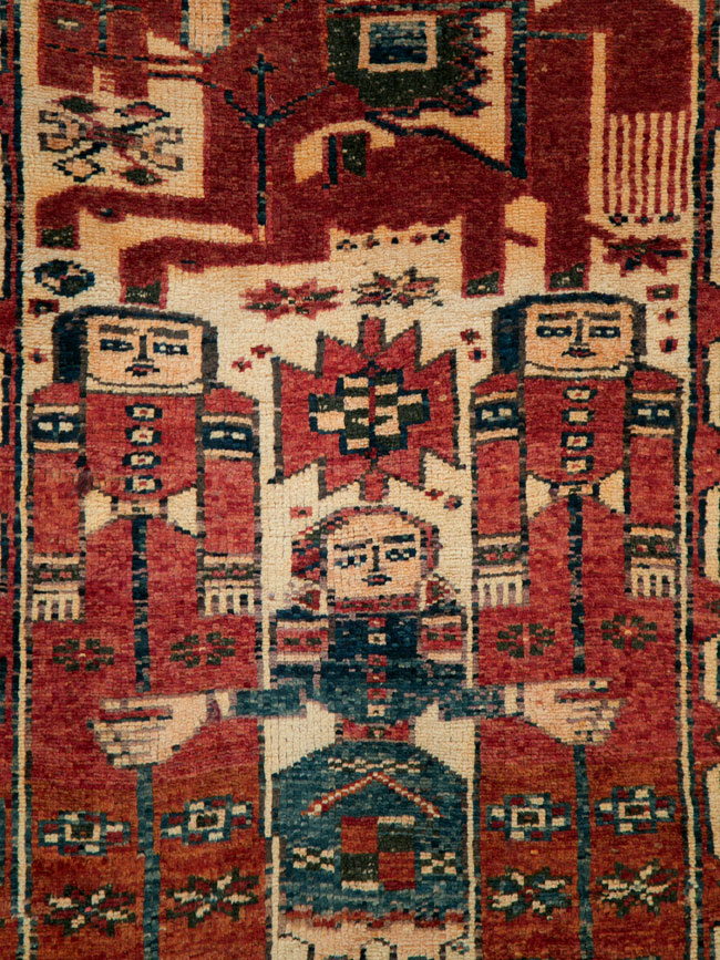 Vintage Persian Bakhtiari Pictorial Rug, No.27318 - Galerie Shabab