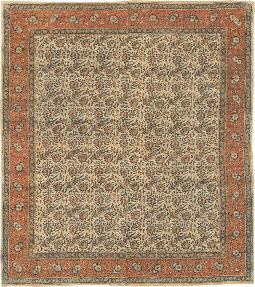 Vintage Persian Isfahan Ghalamkari Square Textile, No.27332 - Galerie Shabab