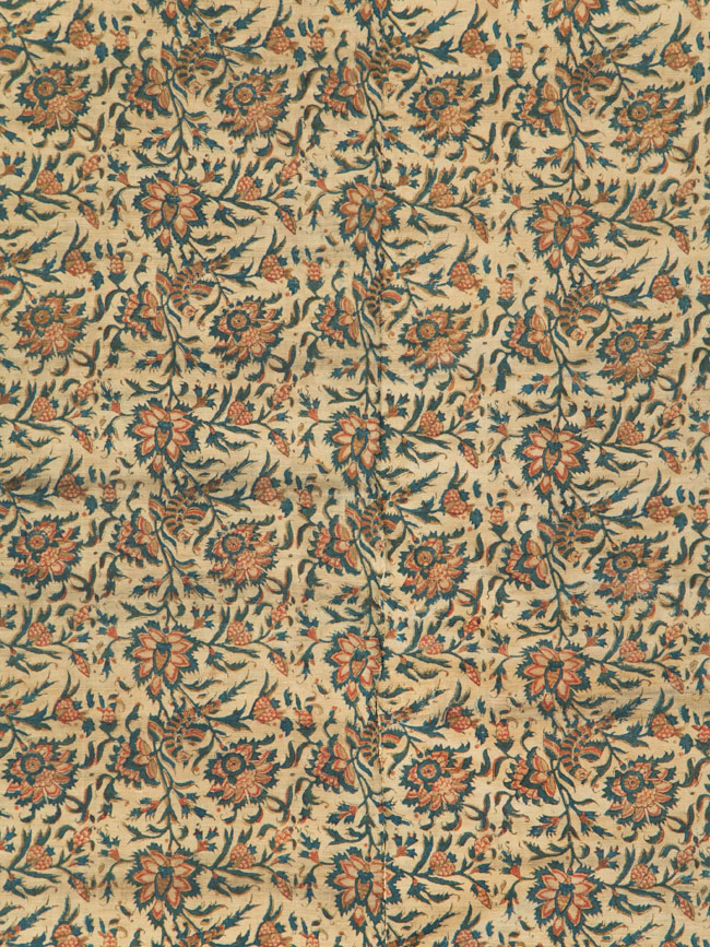 Vintage Persian Isfahan Ghalamkari Square Textile, No.27332 - Galerie Shabab