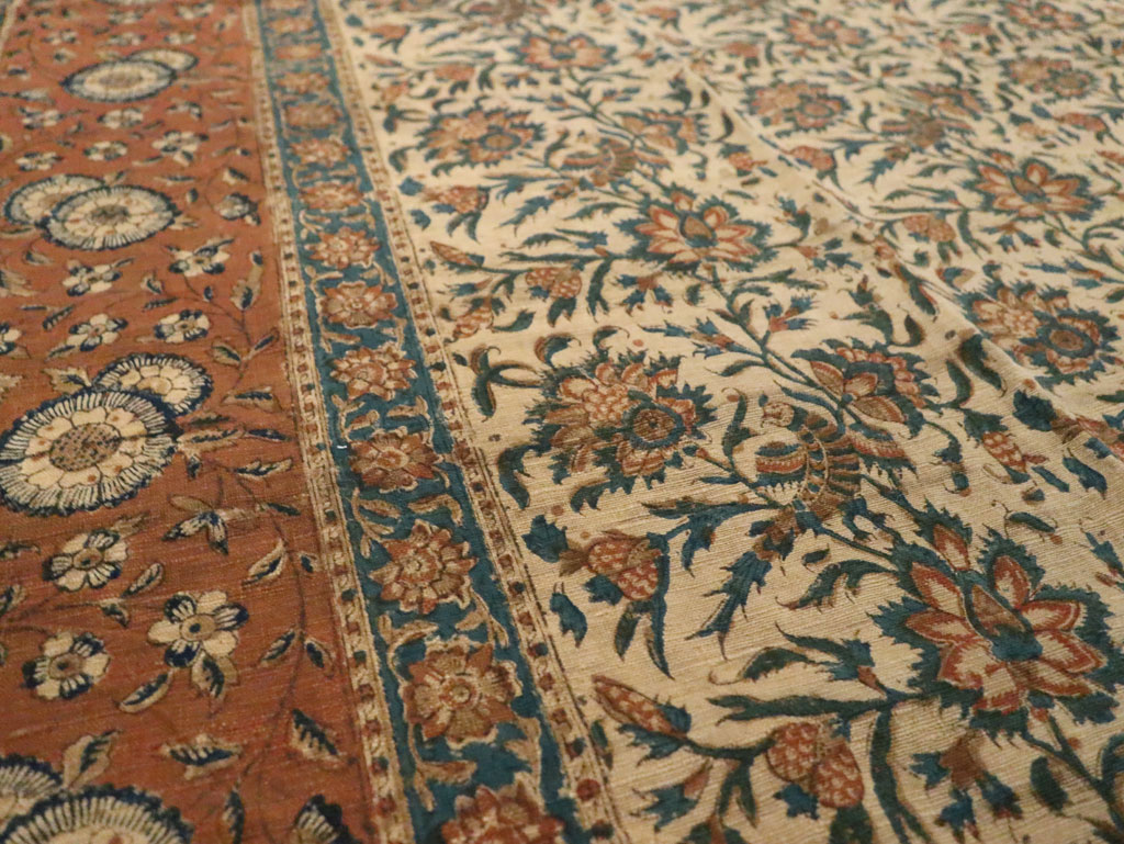 Vintage Persian Isfahan Ghalamkari Square Textile, No.27332 - Galerie Shabab