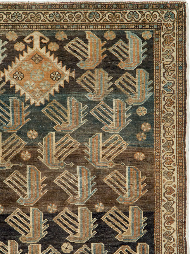 Vintage Persian Malayer Throw Rug, No.27338 - Galerie Shabab