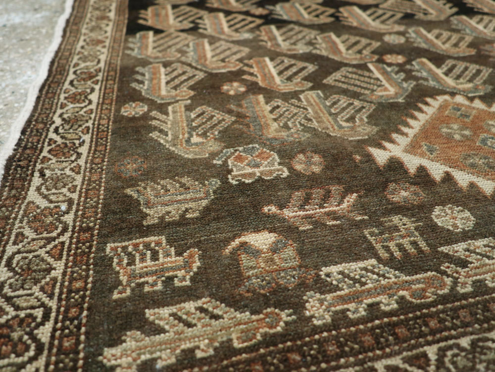 Vintage Persian Malayer Throw Rug, No.27338 - Galerie Shabab