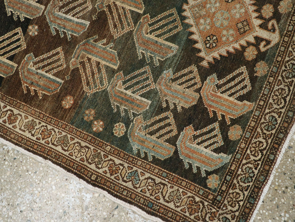 Vintage Persian Malayer Throw Rug, No.27338 - Galerie Shabab