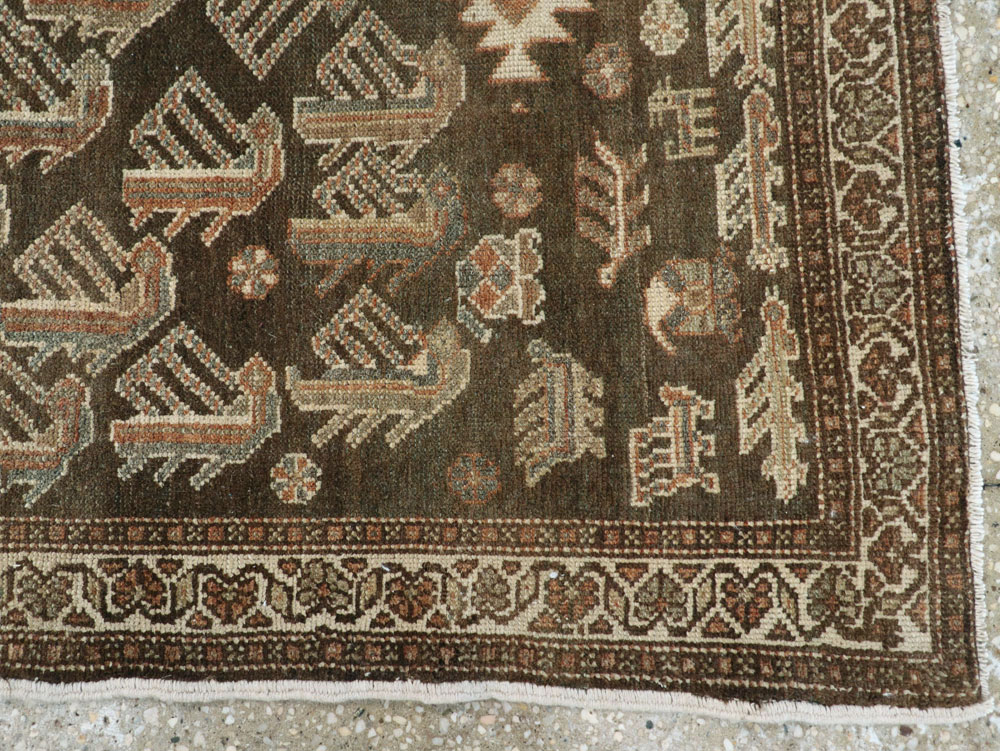 Vintage Persian Malayer Throw Rug, No.27338 - Galerie Shabab