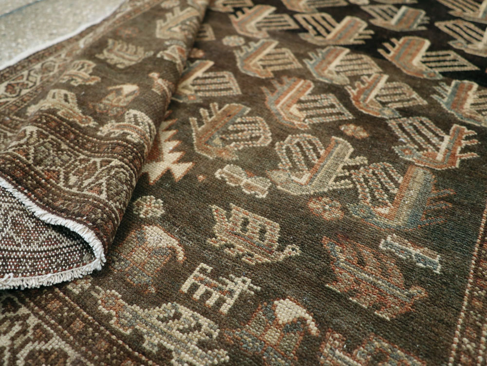 Vintage Persian Malayer Throw Rug, No.27338 - Galerie Shabab