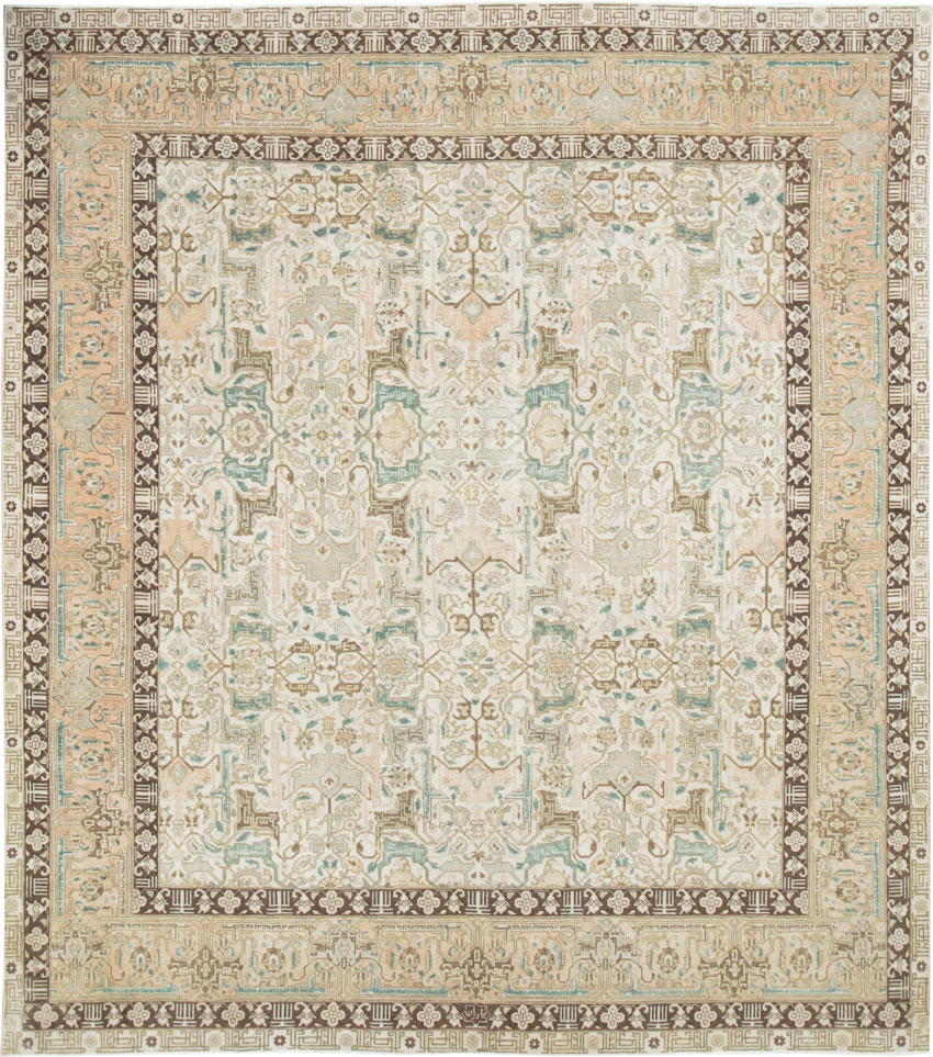 Vintage Persian Tabriz Room Size Carpet, No.27358 - Galerie Shabab