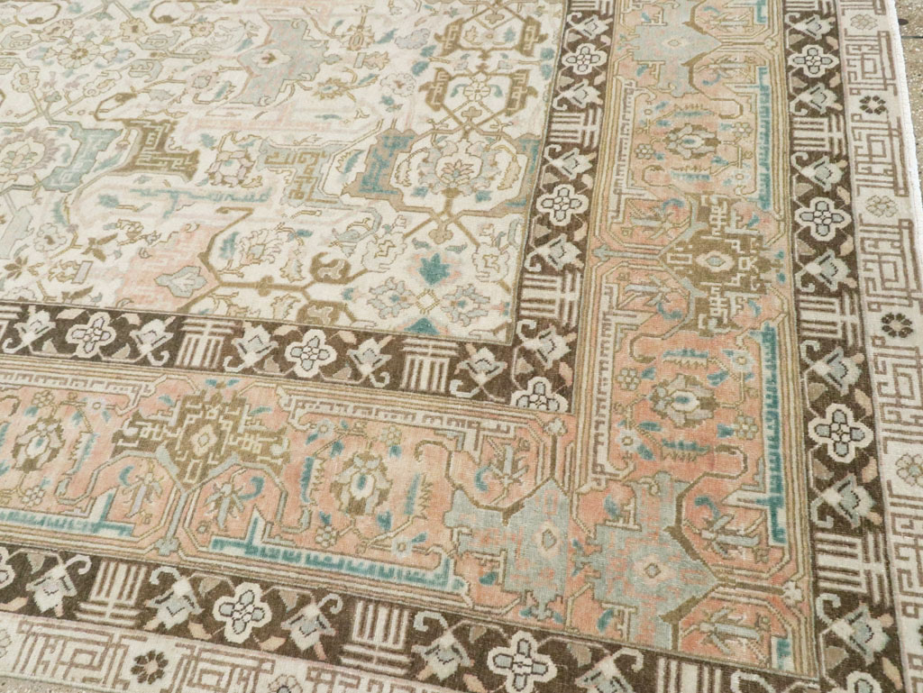 Vintage Persian Tabriz Room Size Carpet, No.27358 - Galerie Shabab
