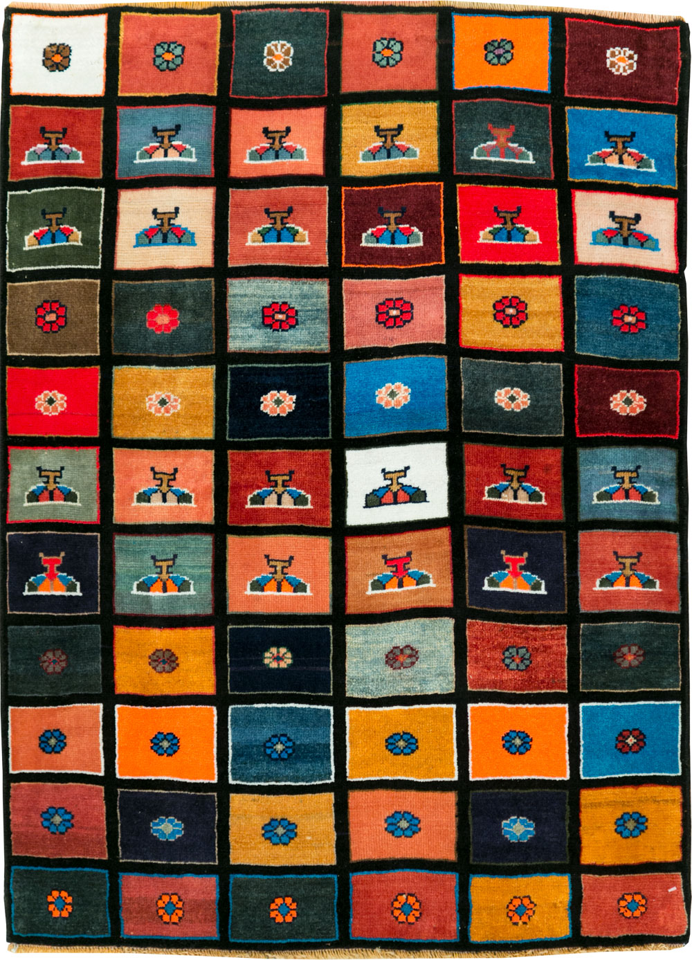 Vintage Persian Mahal Throw Rug, No.27366 - Galerie Shabab