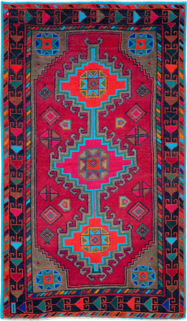 Vintage Persian Hamadan Rug, No.27370 - Galerie Shabab