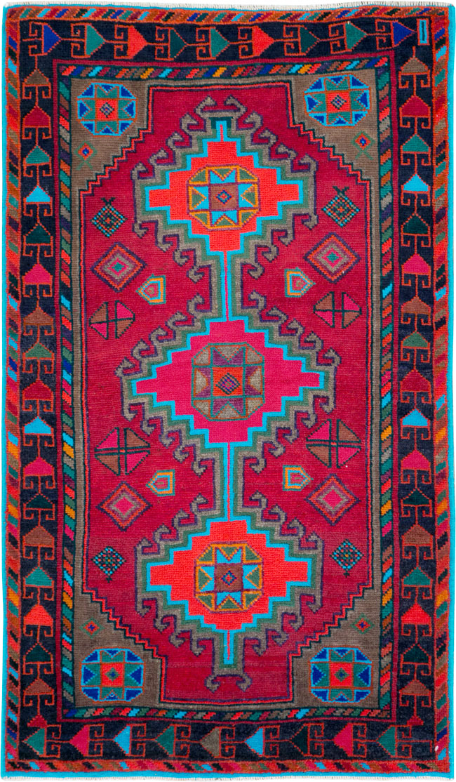 Vintage Persian Hamadan Rug, No.27370 - Galerie Shabab