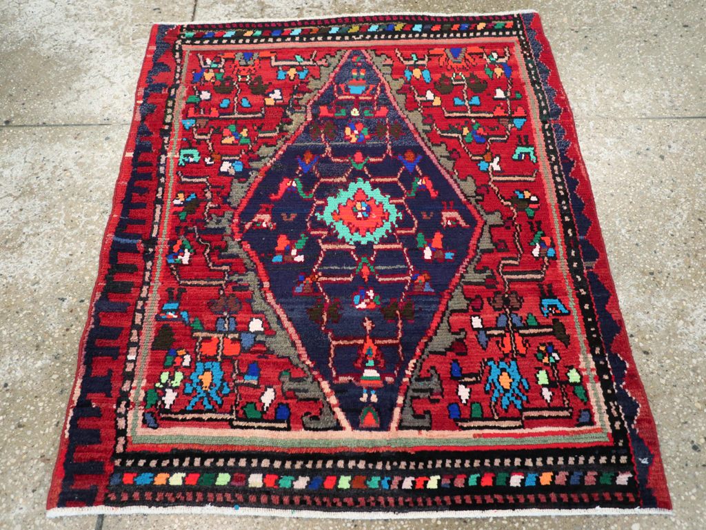 Vintage Persian Hamadan Rug, No.27375 - Galerie Shabab