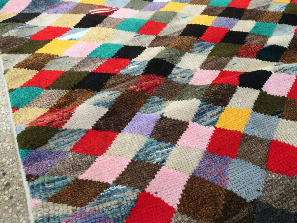 Vintage Persian Art Deco Style Shiraz Throw Rug, No.27387 - Galerie Shabab