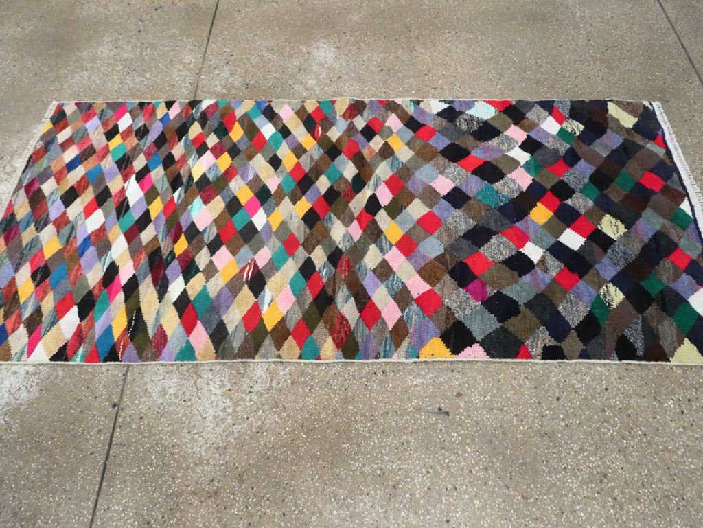 Vintage Persian Art Deco Style Shiraz Throw Rug, No.27387 - Galerie Shabab