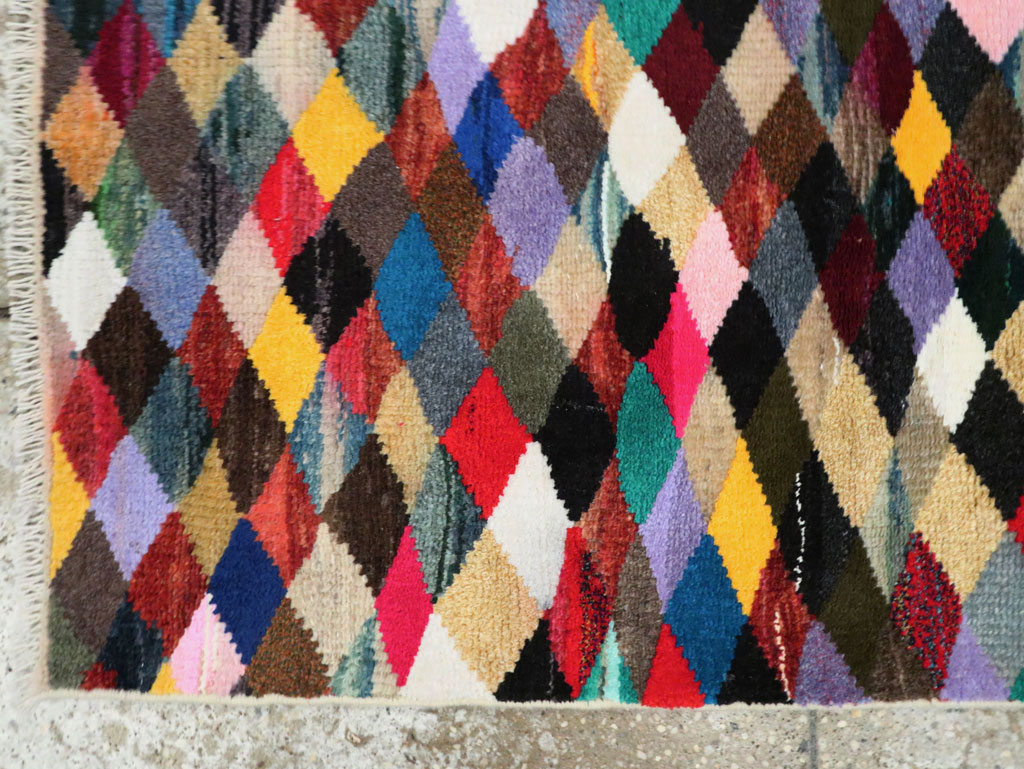 Vintage Persian Art Deco Style Shiraz Throw Rug, No.27387 - Galerie Shabab