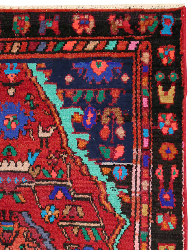 Vintage Persian Hamadan Throw Rug, No.27390 - Galerie Shabab
