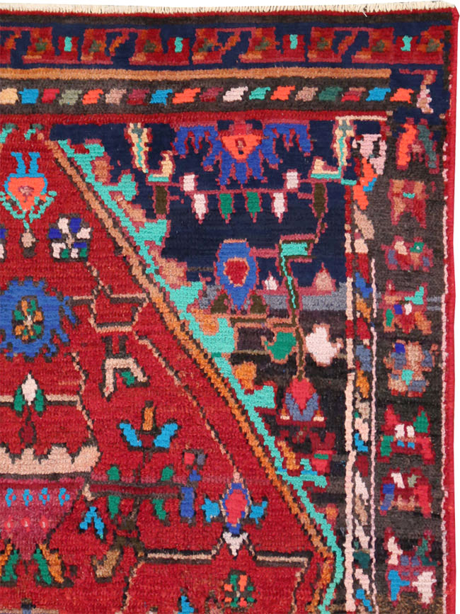 Vintage Persian Hamadan Throw Rug, No.27390 - Galerie Shabab