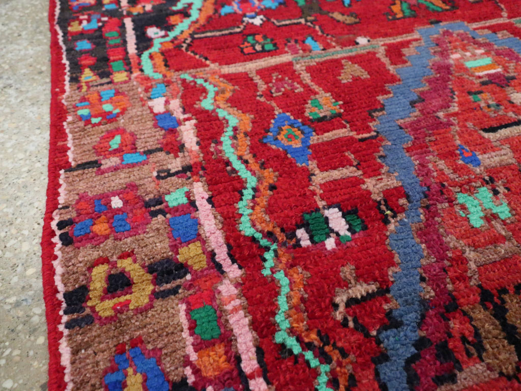 Vintage Persian Hamadan Throw Rug, No.27390 - Galerie Shabab