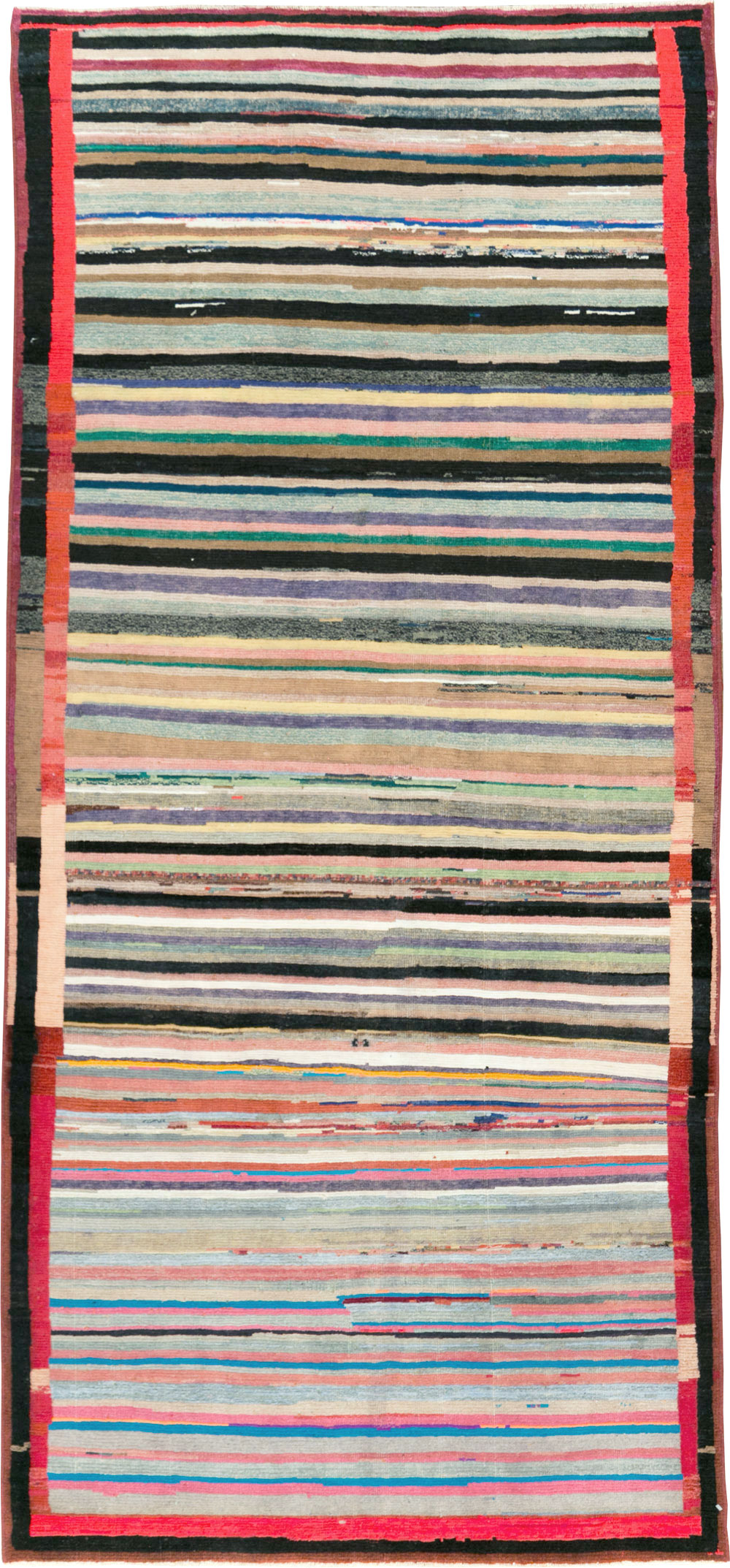 Vintage Persian Modern Style Mahal Throw Rug, No.27396 - Galerie Shabab