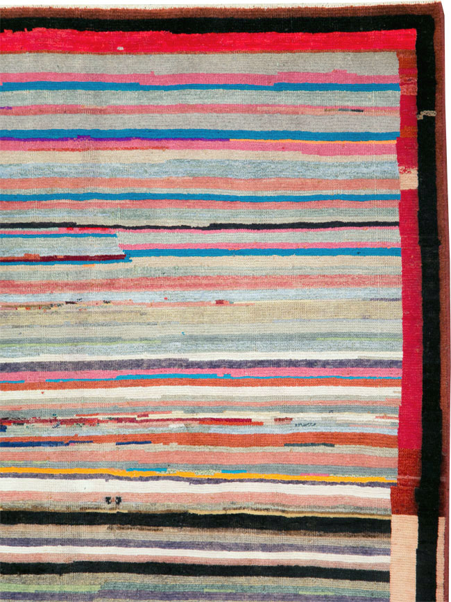 Vintage Persian Modern Style Mahal Throw Rug, No.27396 - Galerie Shabab