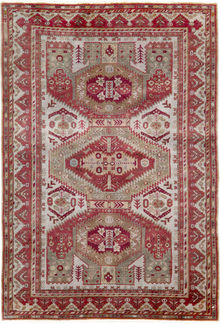 Vintage Persian Ardabil Throw Rug, No.27415 - Galerie Shabab