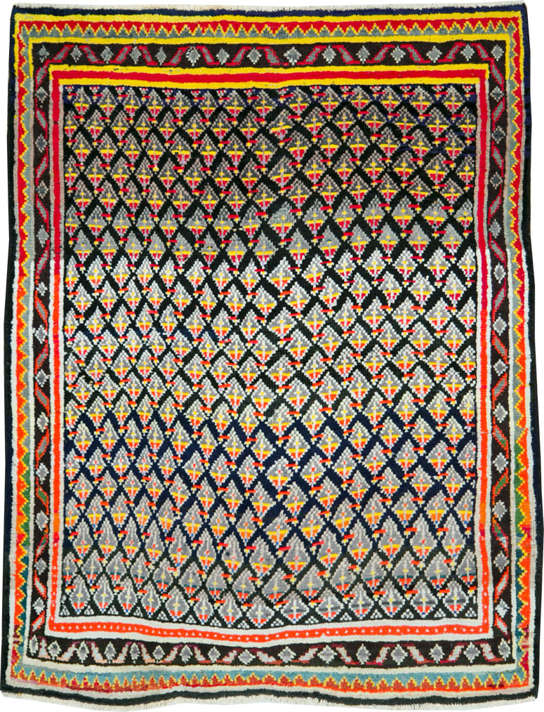 Vintage Persian Malayer Square Throw Rug, No.27428 - Galerie Shabab