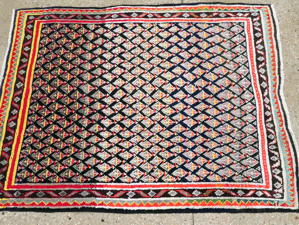 Vintage Persian Malayer Square Throw Rug, No.27428 - Galerie Shabab