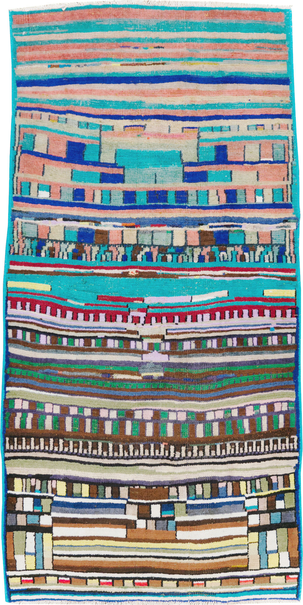 Vintage Persian Mahal Throw Rug, No.27433 - Galerie Shabab