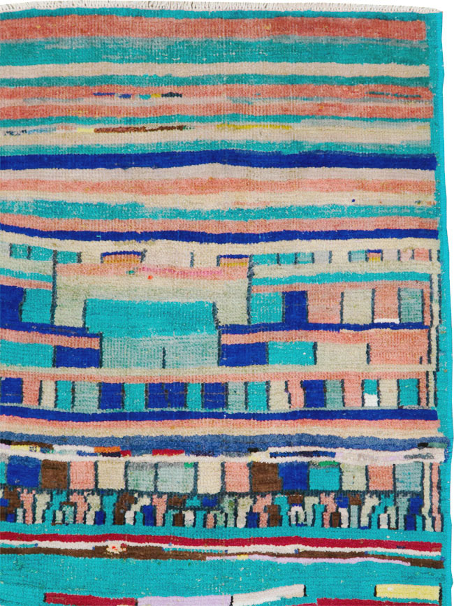 Vintage Persian Mahal Throw Rug, No.27433 - Galerie Shabab