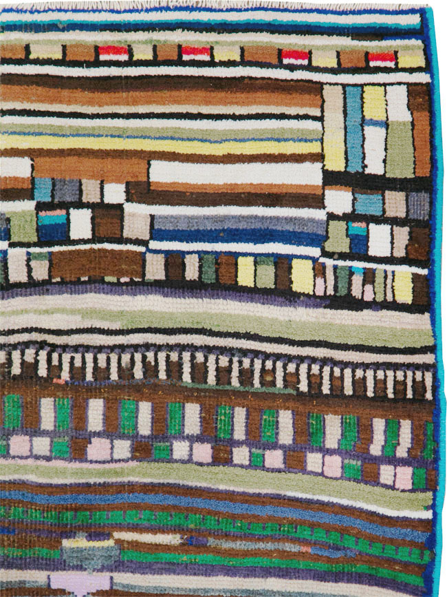 Vintage Persian Mahal Throw Rug, No.27433 - Galerie Shabab