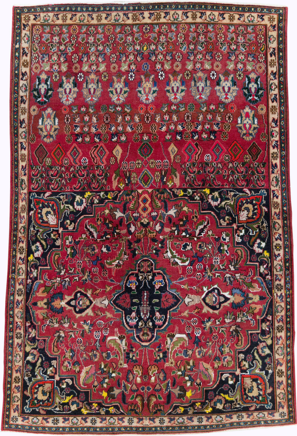 Vintage Persian Mashad Accent Rug, No.27448 - Galerie Shabab