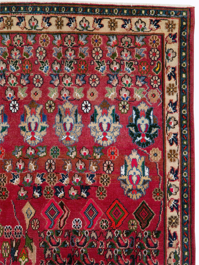 Vintage Persian Mashad Accent Rug, No.27448 - Galerie Shabab