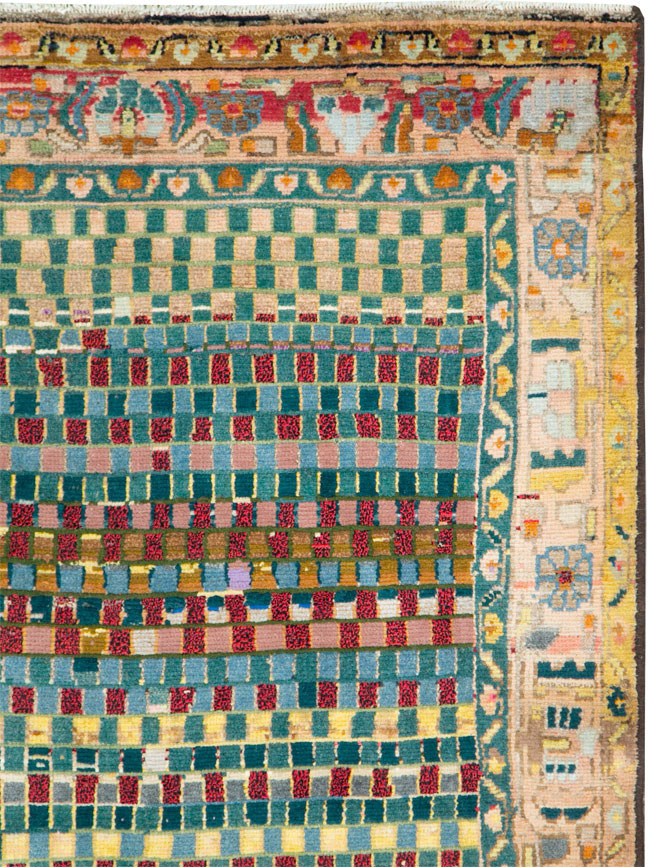 Vintage Persian Modern Style Hamadan Throw Rug, No.27451 - Galerie Shabab