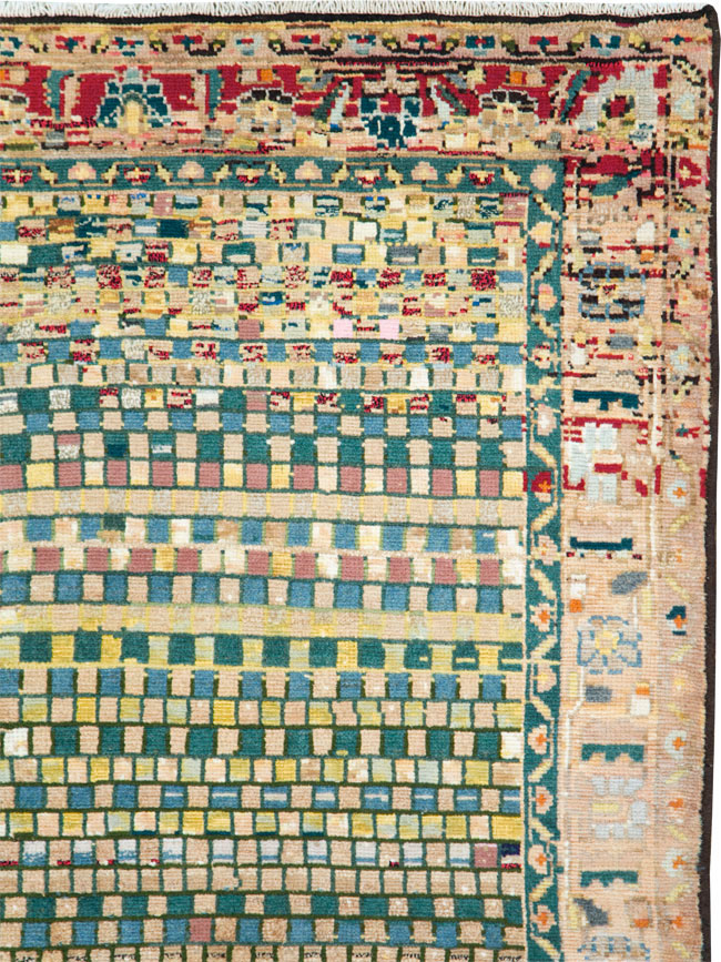 Vintage Persian Modern Style Hamadan Throw Rug, No.27451 - Galerie Shabab