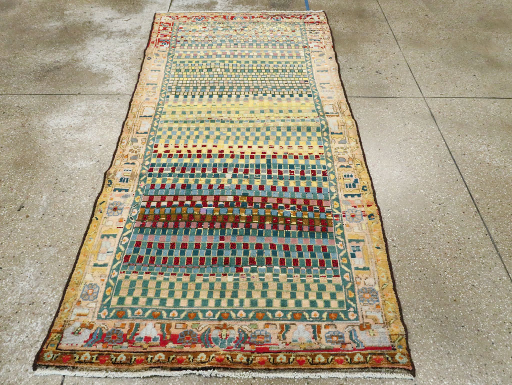Vintage Persian Modern Style Hamadan Throw Rug, No.27451 - Galerie Shabab